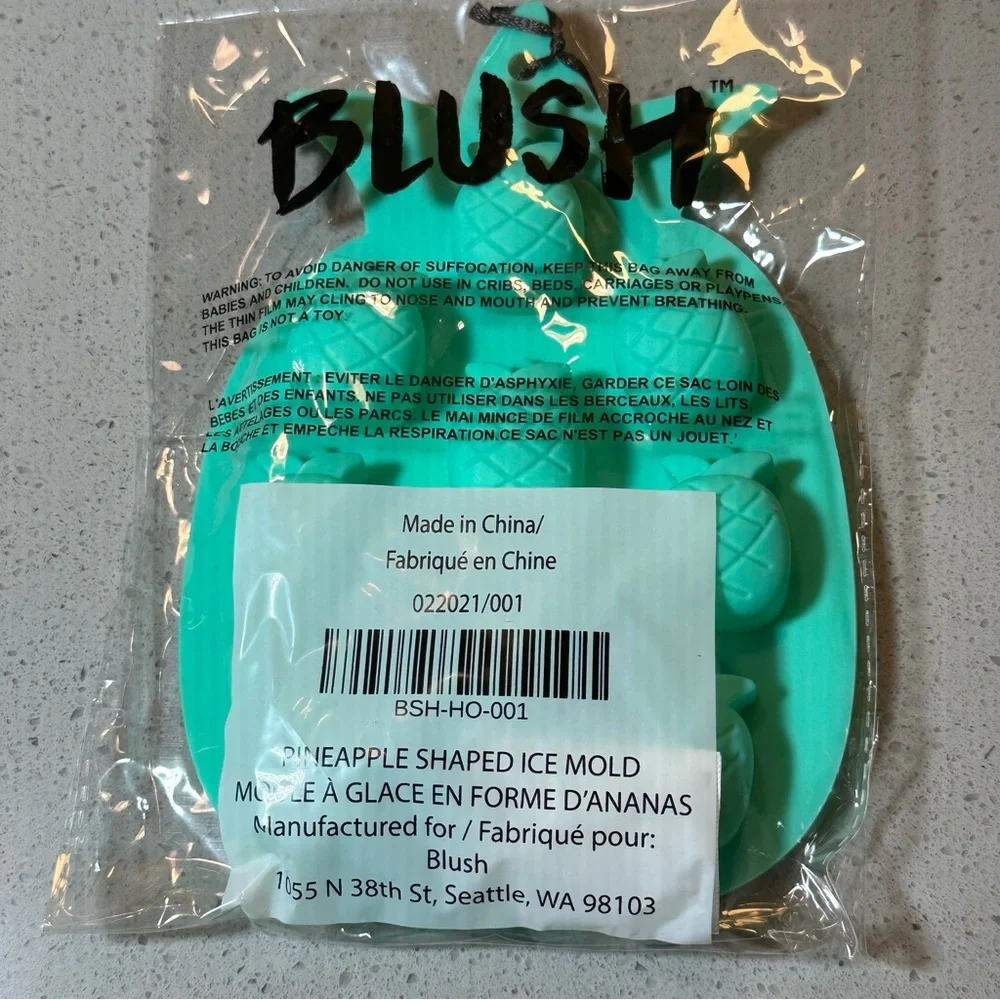 3/$25 NEW NIP BLUSH Teal Silicone PINEAPPLE 🍍 Shaped Ice Mold Tray